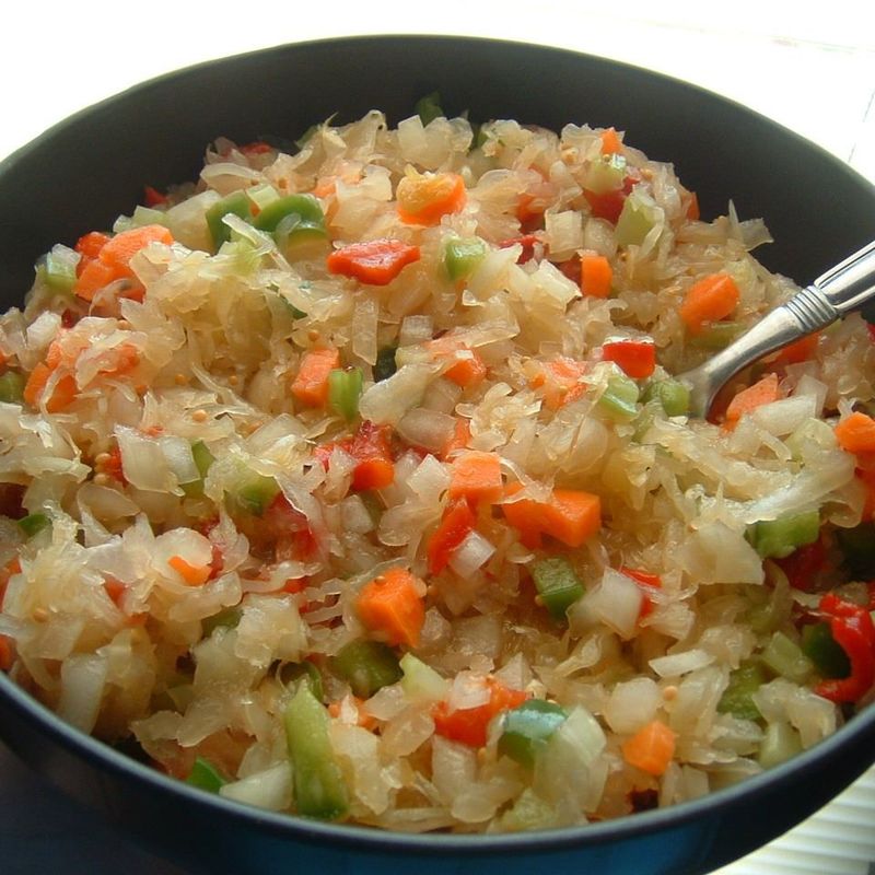 Warm Sauerkraut Salad With Roasted Veggies