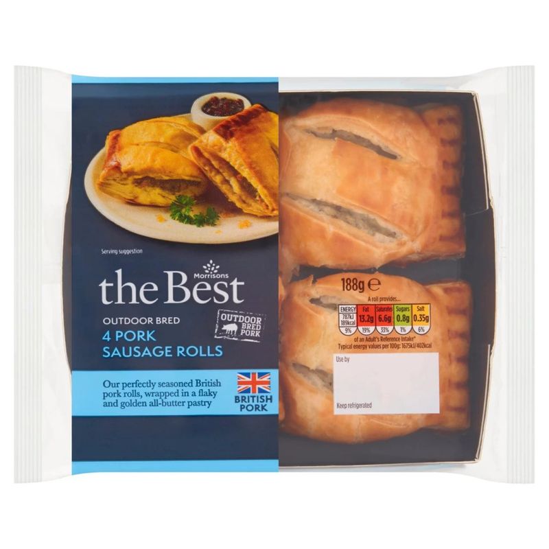 Morrisons The Best Outdoor Bred Pork Sausage Rolls