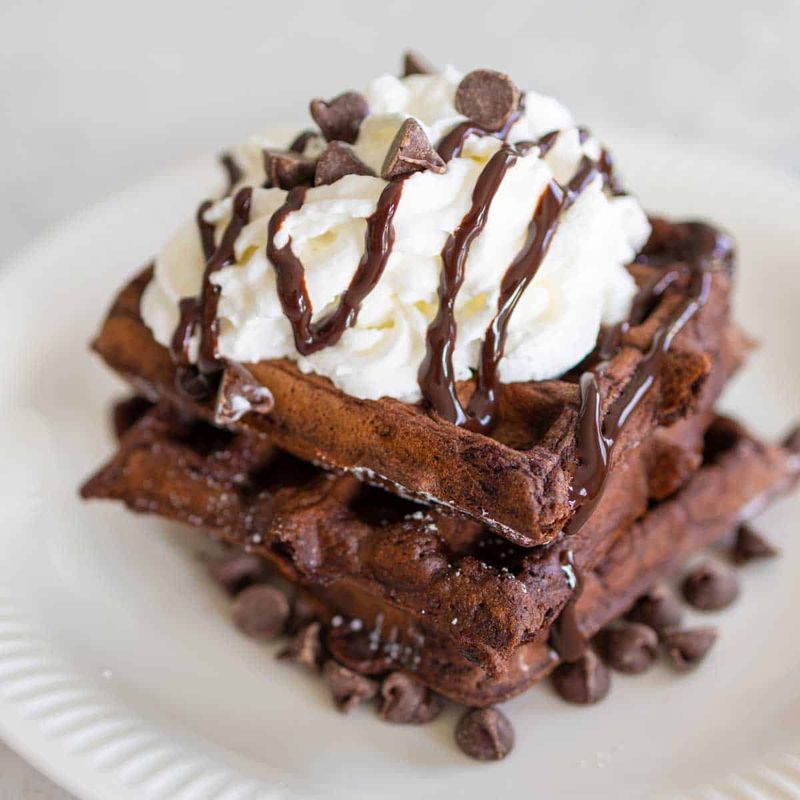 Decadent Double Chocolate Brownie Waffles