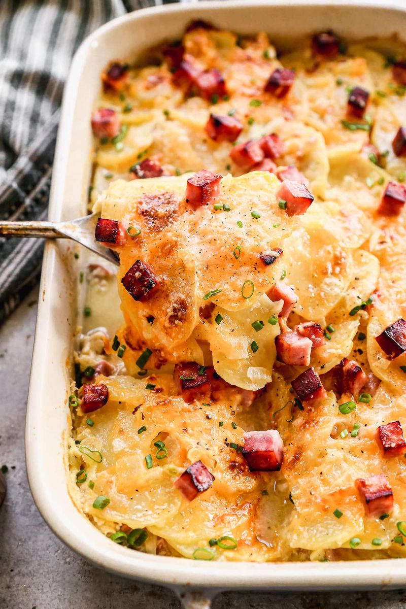 Meat-Layered Scalloped Potatoes