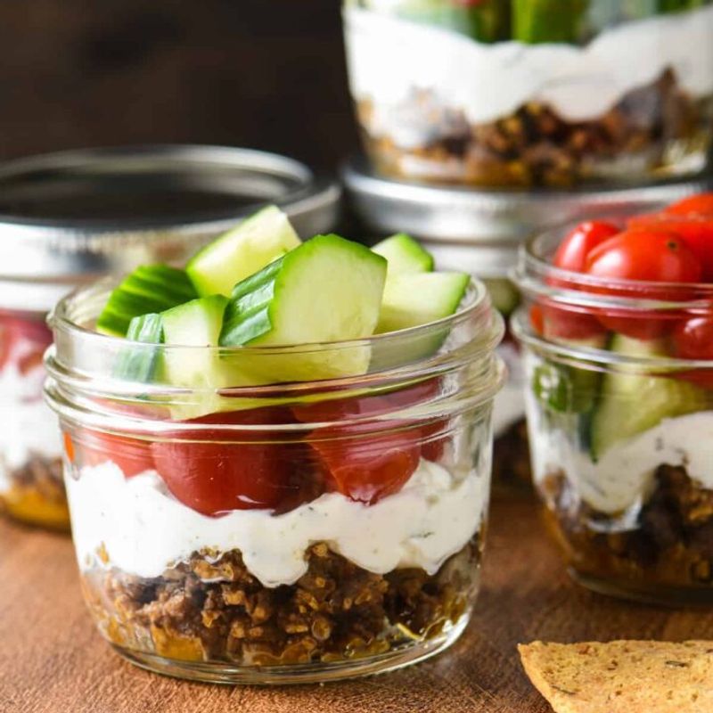 Rainbow Veggie Mason Jar Dips