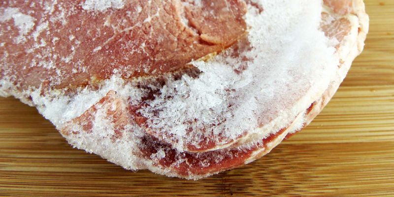 Frost Or Ice Crystals On Fresh Meat