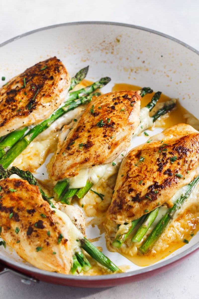 Asparagus and Goat Cheese Stuffed Chicken