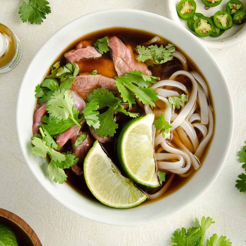 Vietnamese Pho With Rice Noodles