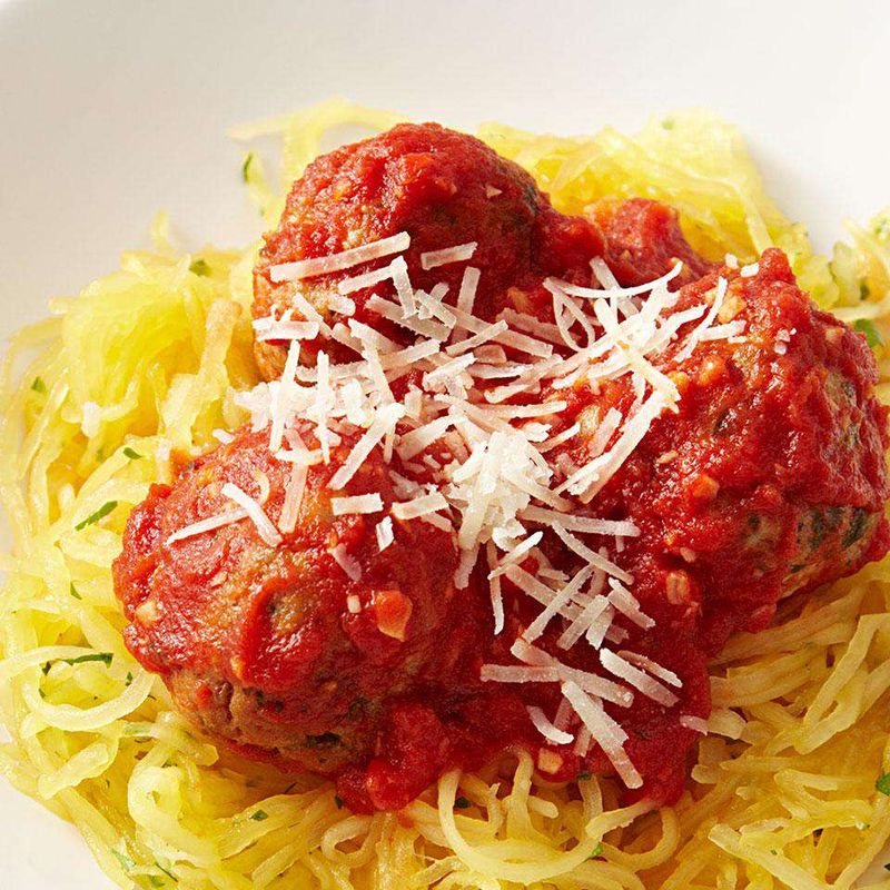 Spaghetti Squash With Turkey Meatballs