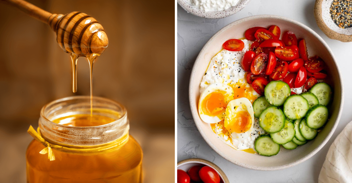 honey and salad