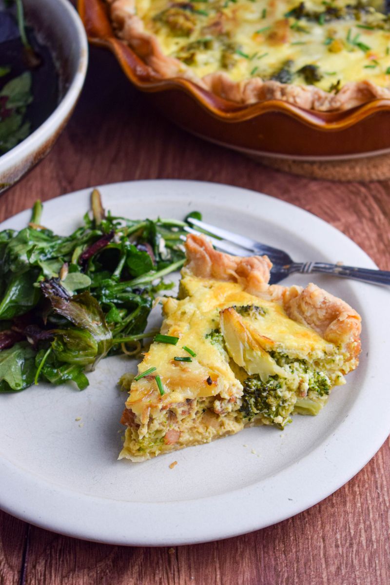 Quiche With Mixed Greens