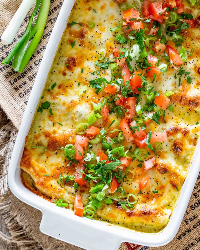 Green Chile Chicken Enchilada Casserole