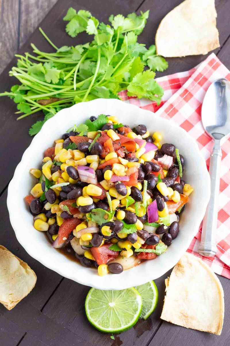 No-Cook Black Bean & Corn Salad Wraps