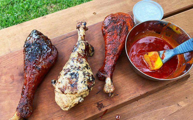 Maple-Hickory Smoked Turkey Legs With Sorghum Glaze