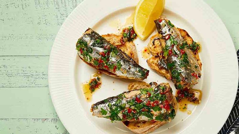 Sardines On Sourdough With Lemon And Olive Oil
