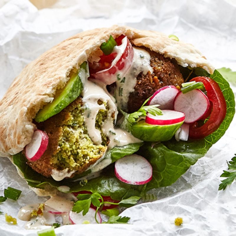 Crispy Falafel Pita Pockets