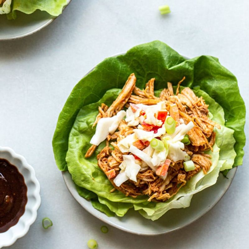 BBQ Pulled Chicken Lettuce Wraps