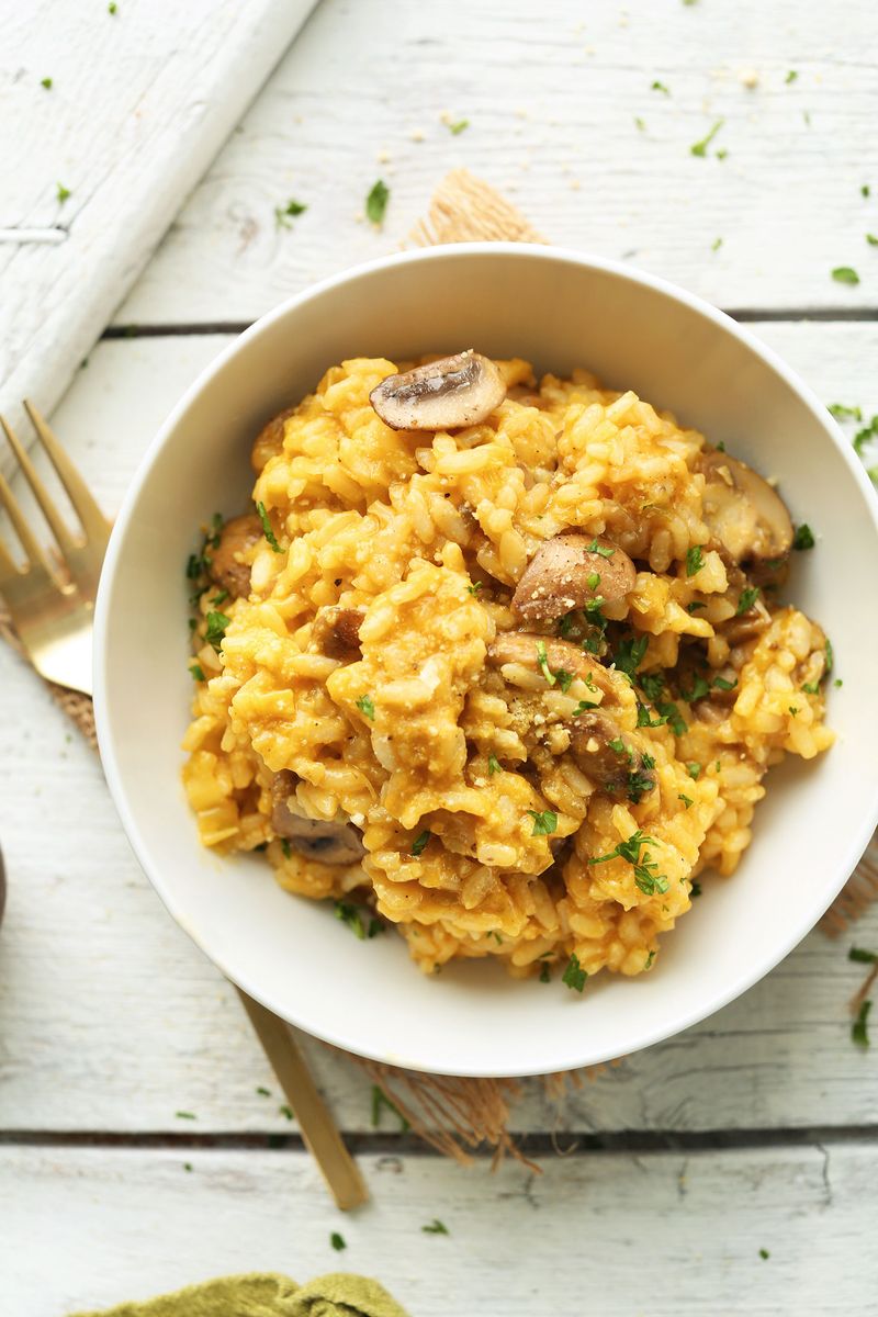 Creamy Mushroom And Leek Risotto