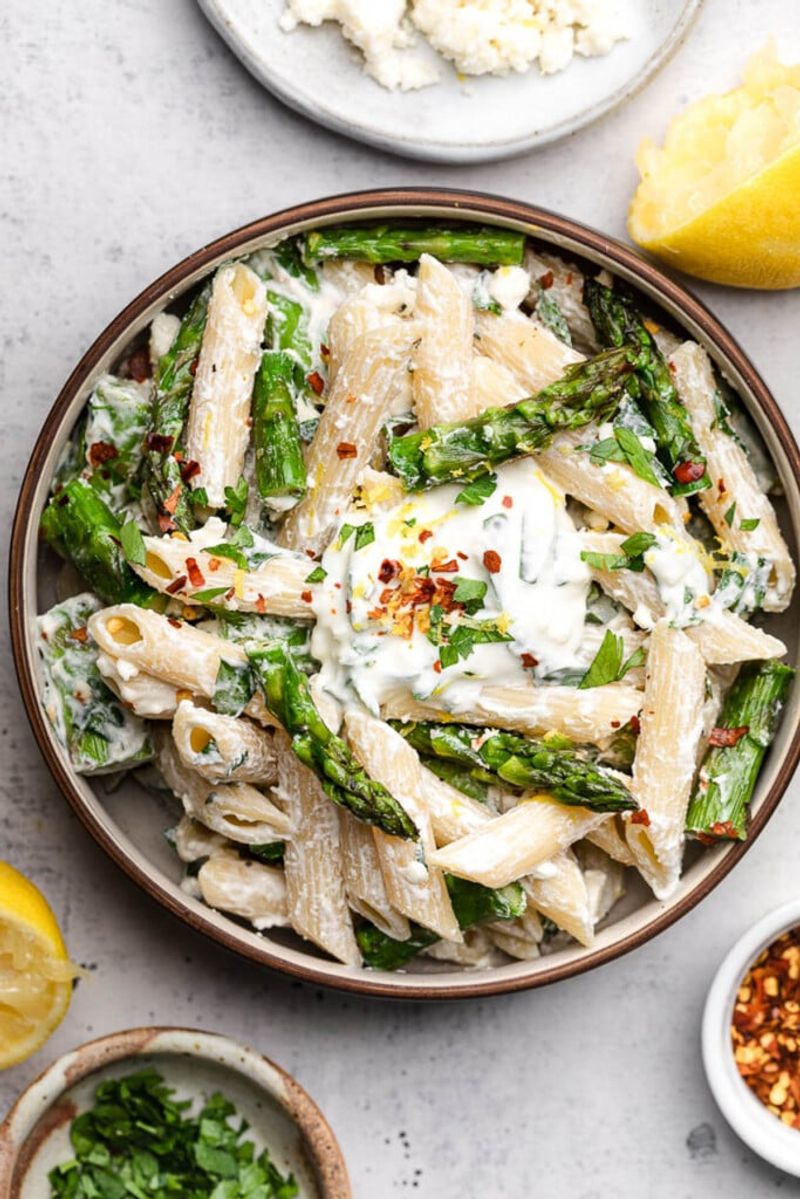 Lemon Herb Chicken Pasta Salad With Asparagus