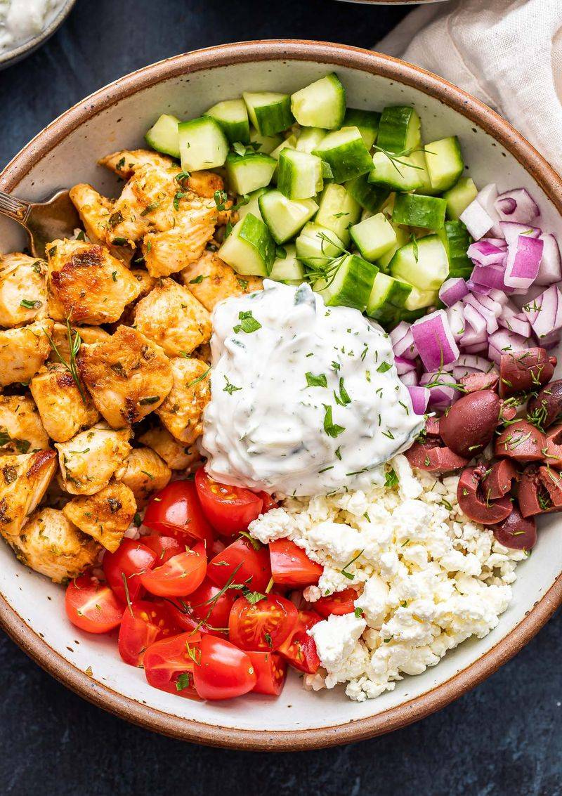 Deconstructed Chicken Gyros With Tzatziki
