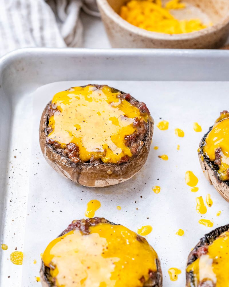 Cheeseburger Stuffed Portobello Mushrooms