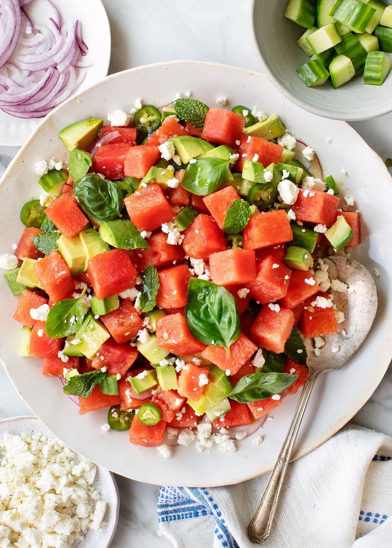 Watermelon And Cucumber Salad