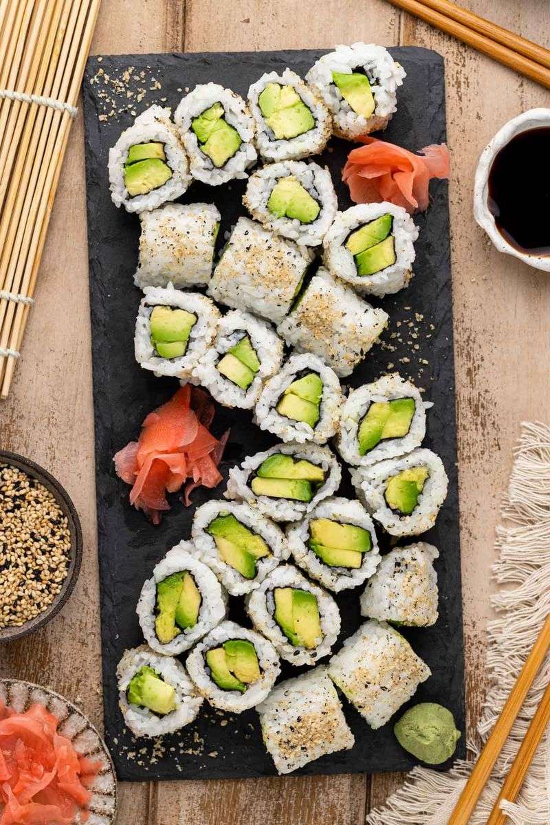 Vegan Avocado And Mango Sushi