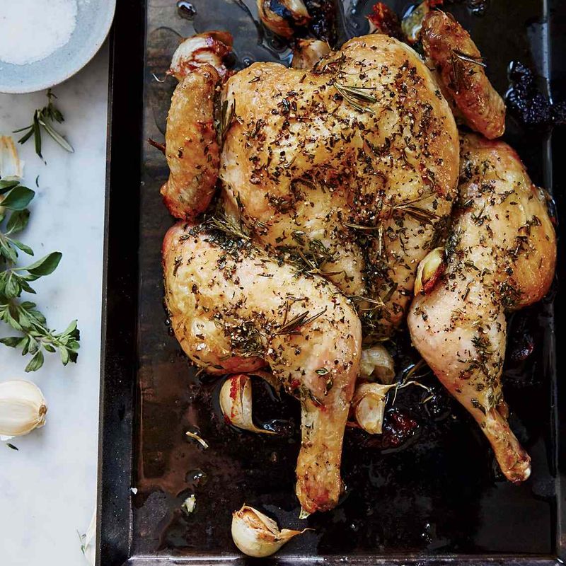 Herb-Roasted Spatchcock Chicken