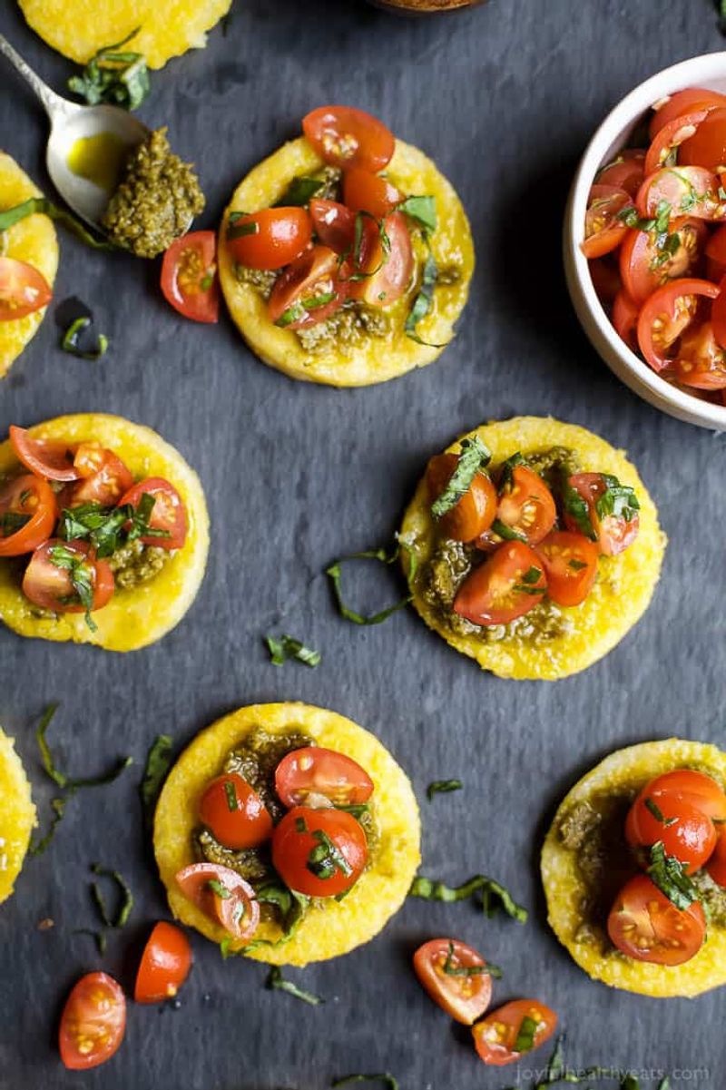 Grilled Polenta Squares With Tomato Bruschetta