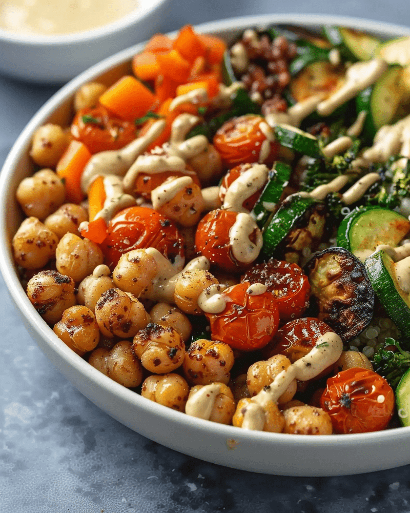 Roasted Chickpea And Vegetable Grain Bowl