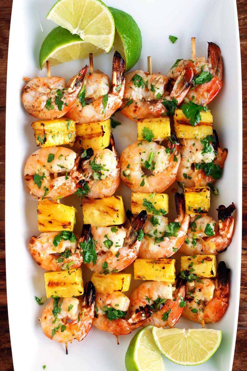 Grilled Shrimp And Pineapple Skewers