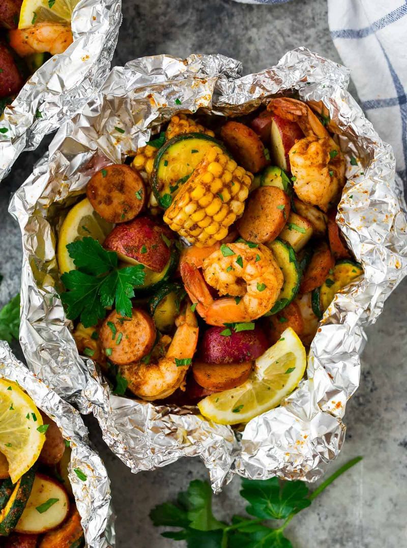 Cajun Shrimp Boil Foil Packets