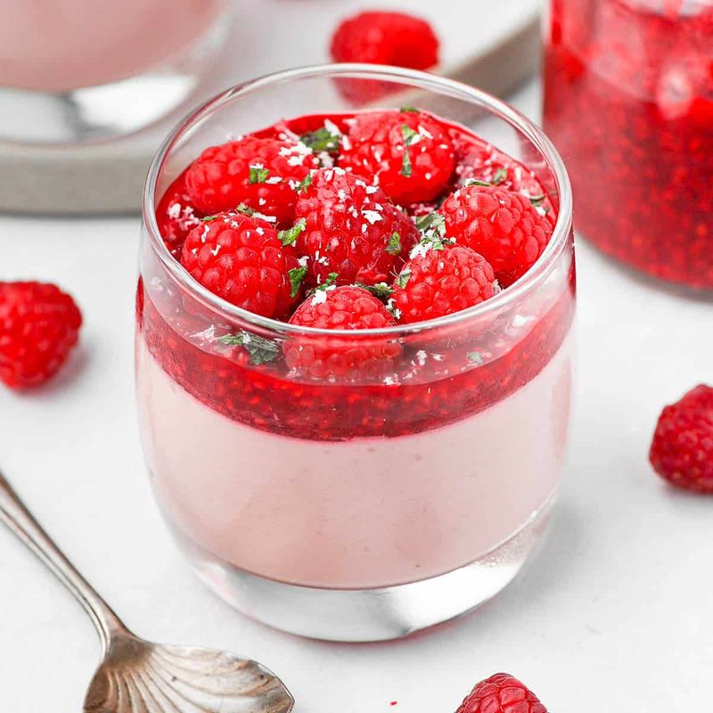 Raspberry Coconut Milk Panna Cotta