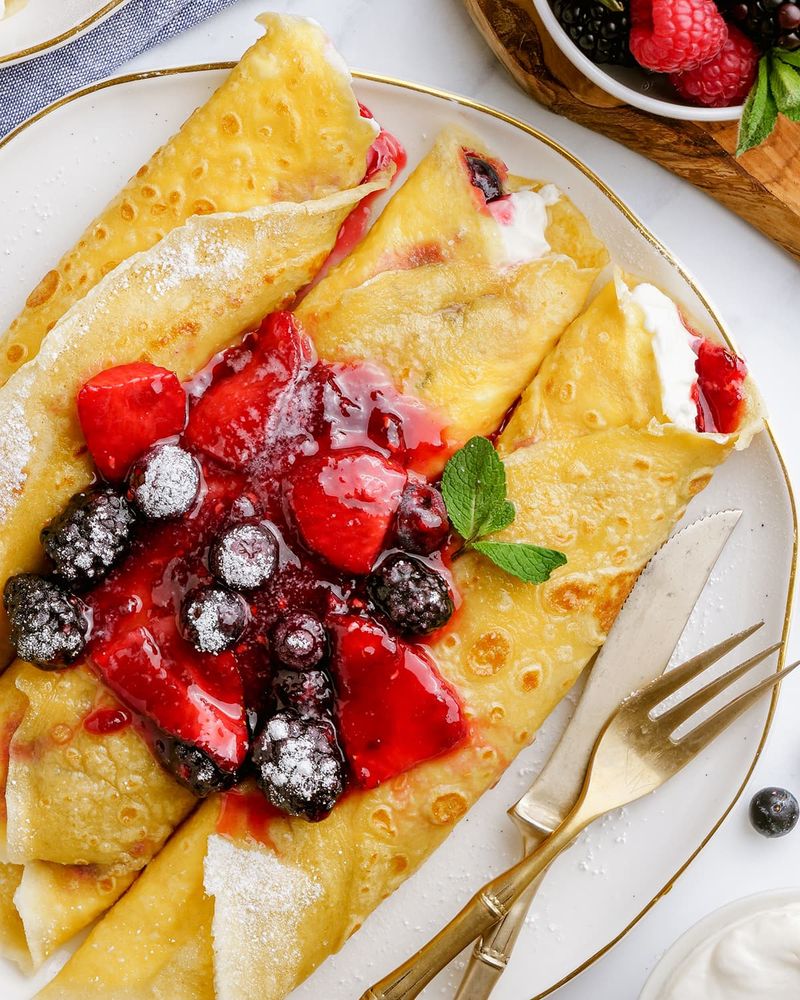 Mixed Berry Mascarpone Crepes