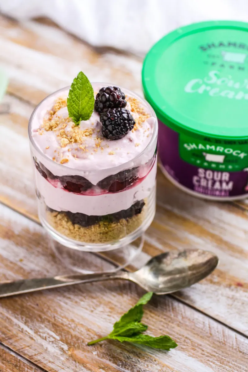 Blackberry Lavender Cheesecake Jars