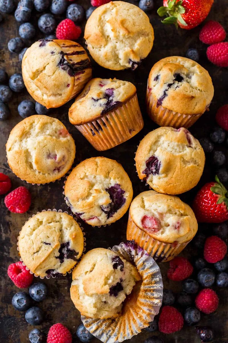Mixed Berry Protein Muffins