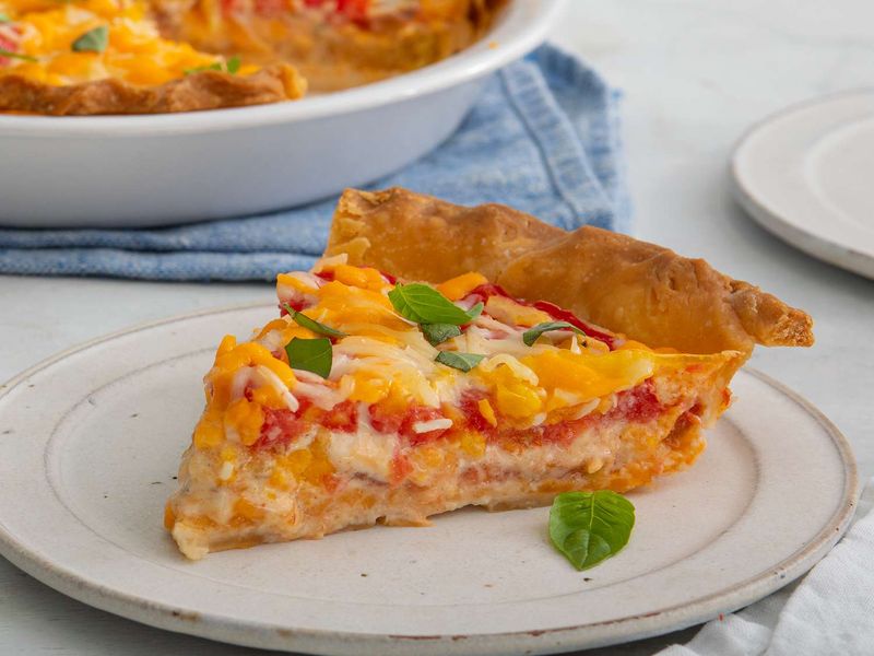 Tomato Pie With Cheddar Crust