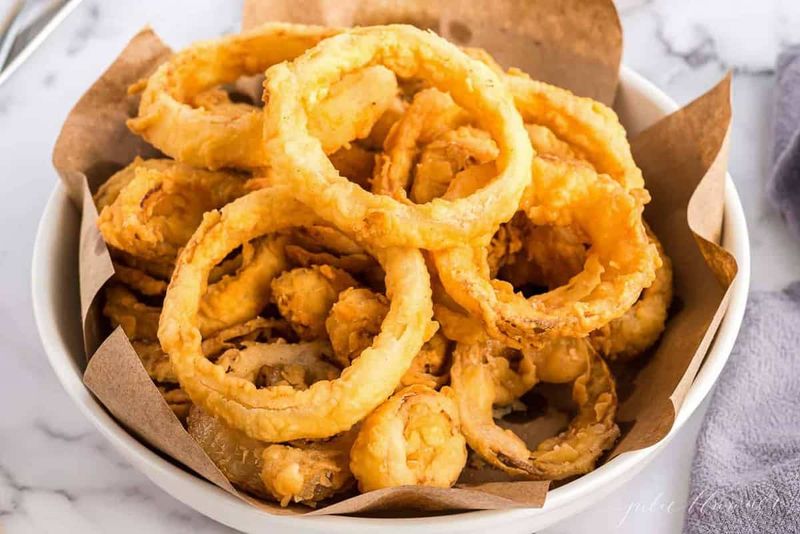 Garage Fridge Beer-Battered Onion Rings