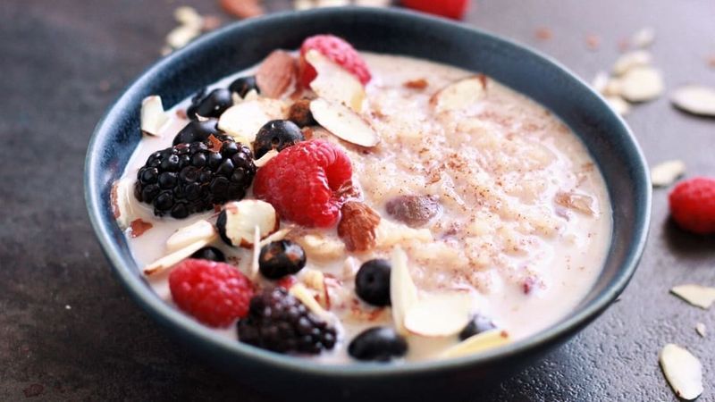 Breakfast Rice With Maple Syrup And Fruit