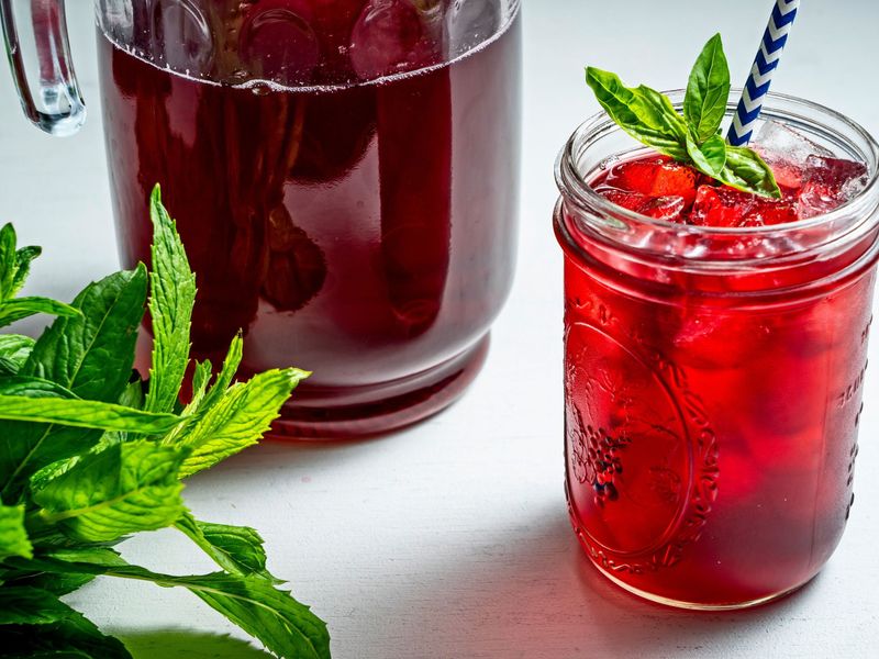 Red Drink (Hibiscus Tea Or Strawberry Soda)