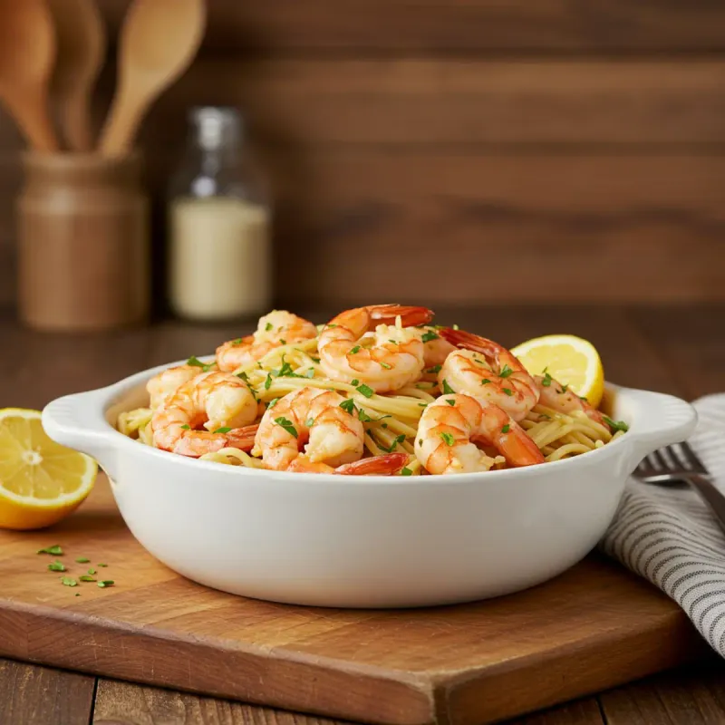 Lemon Garlic Shrimp Pasta