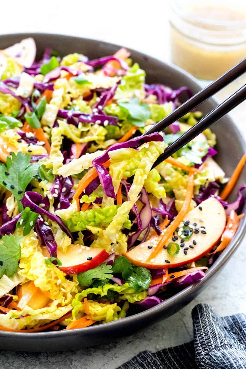 Asian Cabbage Slaw With Sesame Dressing