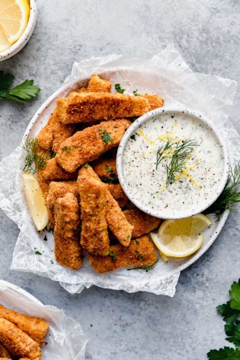 Crispy Baked Fish Sticks With Sweet Potato Fries