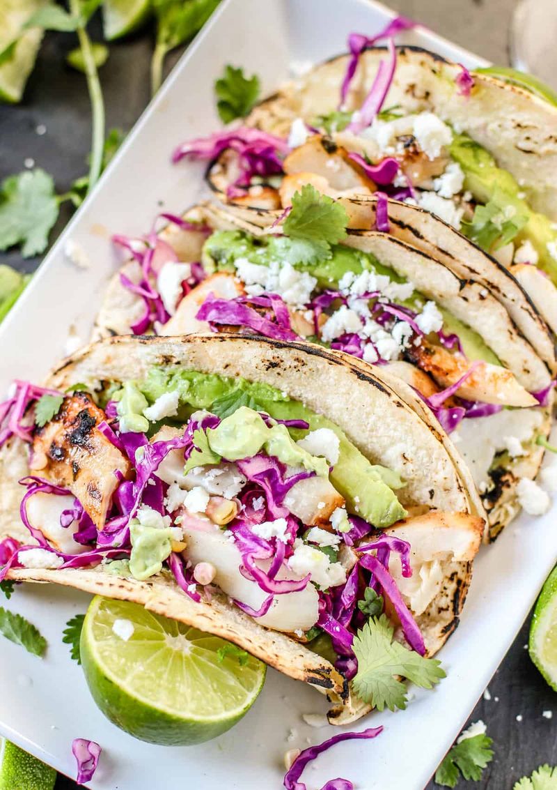 Cedar Plank Grilled Fish Tacos
