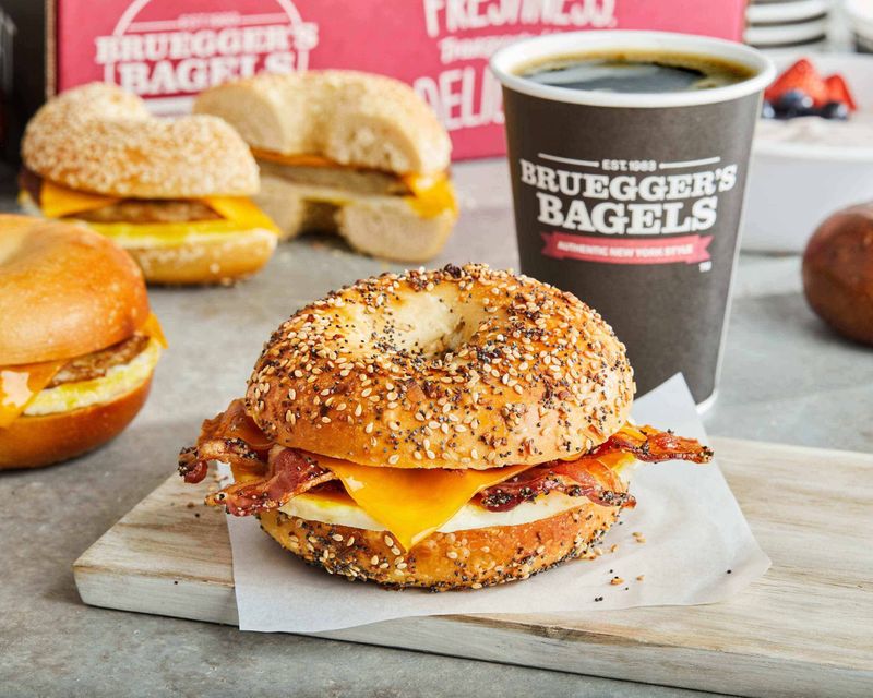Bruegger's Sriracha Egg Sandwich On An Everything Bagel