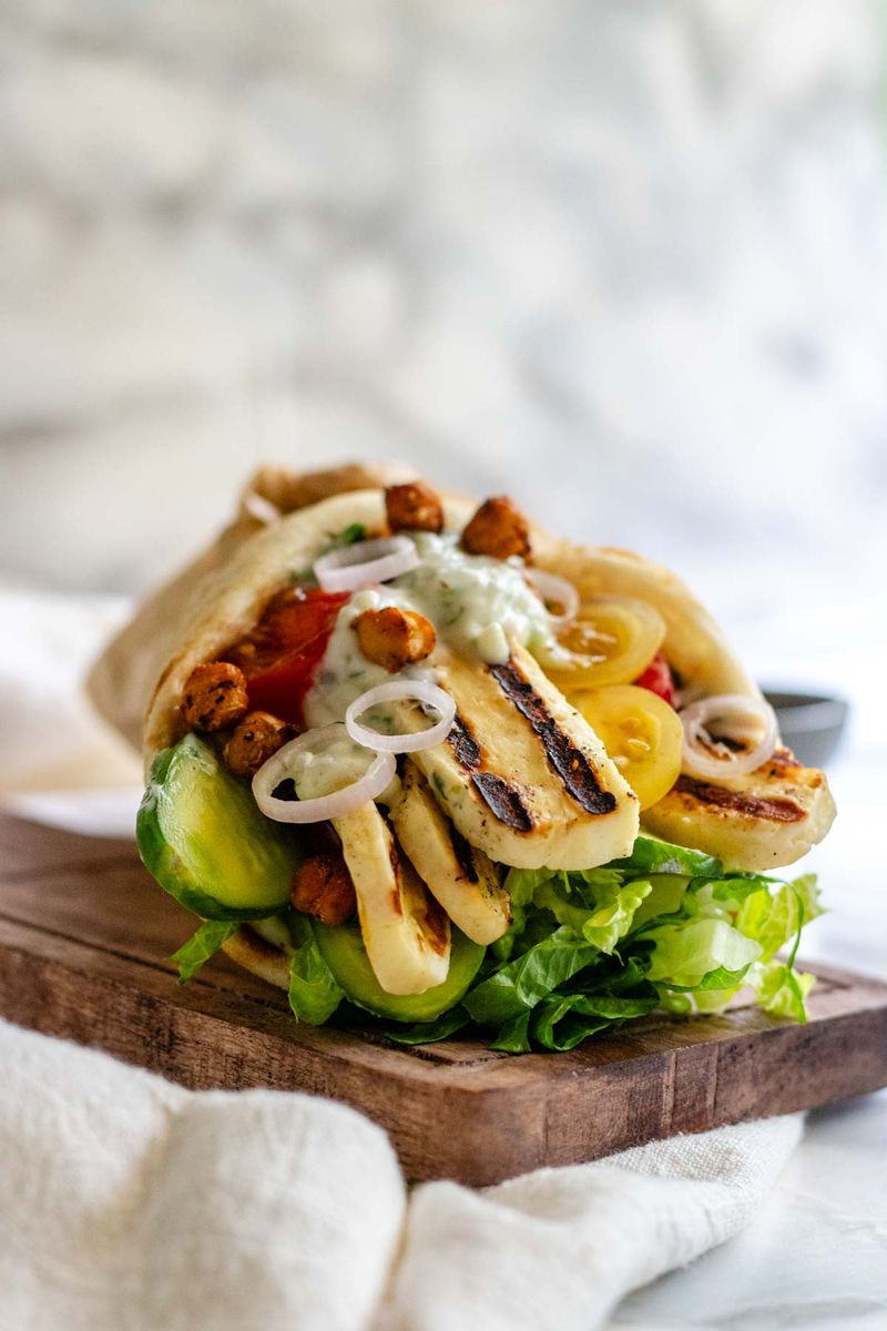 Tomato Grilled Halloumi Pita