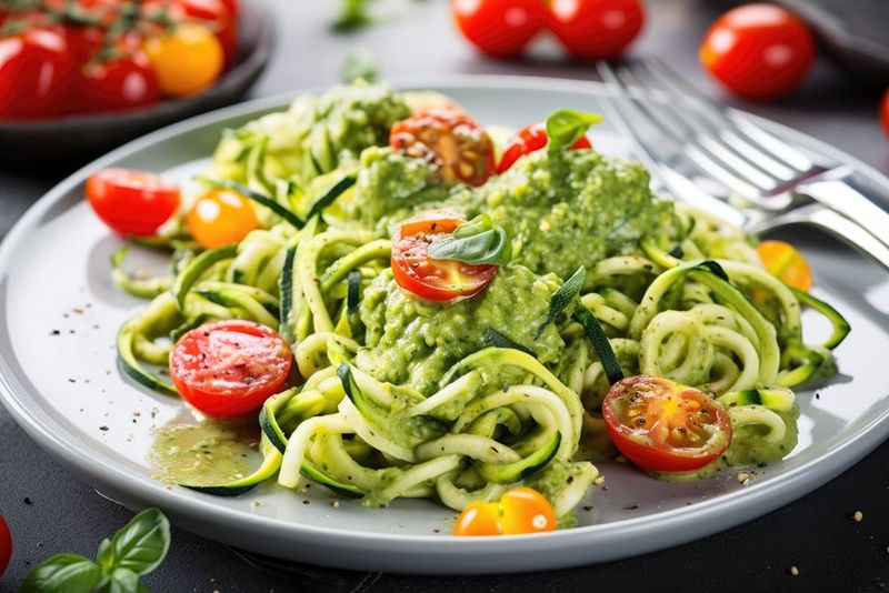 Zucchini Noodle Pesto Bowl