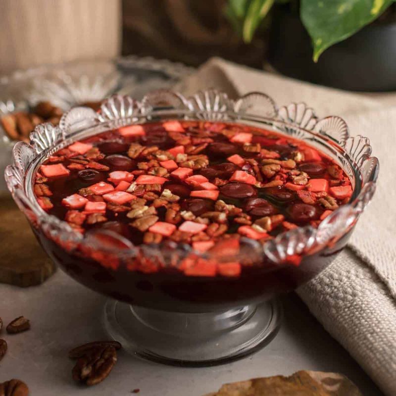Black Cherry Jello With Sour Cream Swirl
