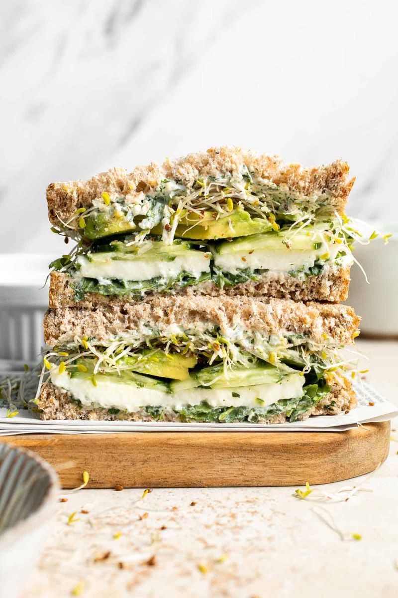 Loaded Veggie Cream Cheese Sandwich