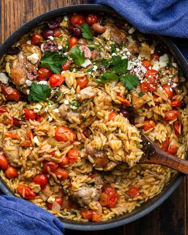 Greek Chicken And Orzo Bake