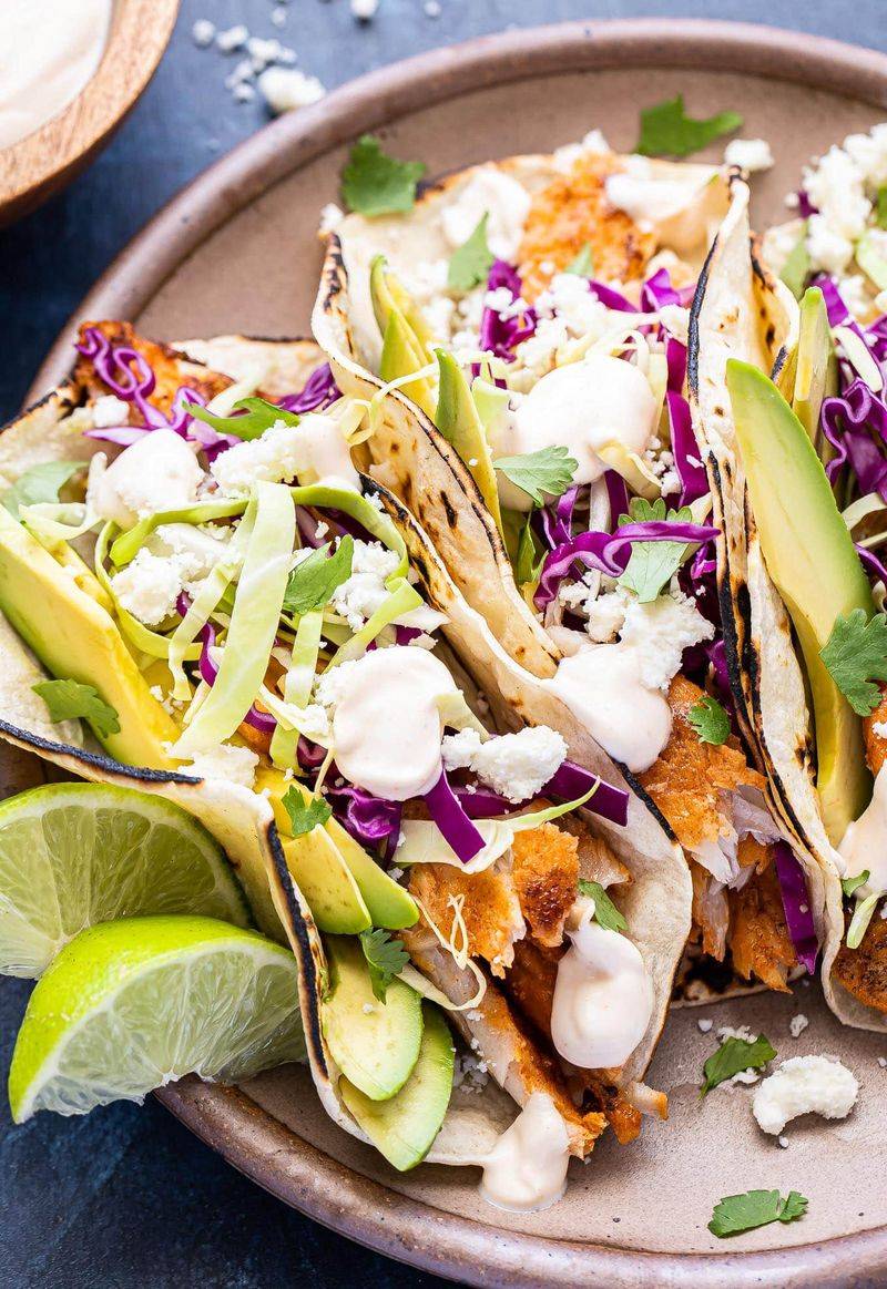 Breakfast Fish Tacos With Scrambled Eggs