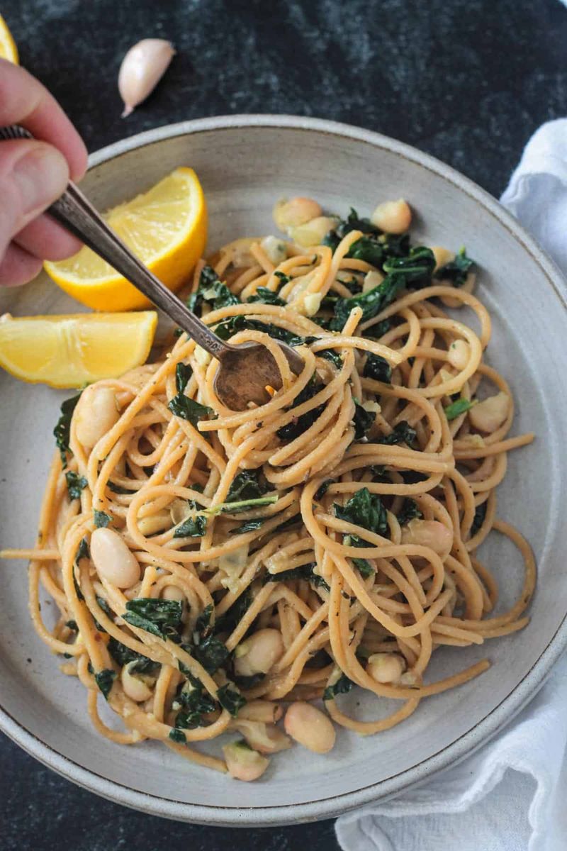 Whole Wheat Pasta With Kale And White Beans