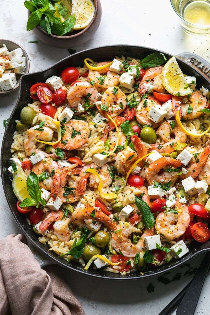 Mediterranean Shrimp Orzo Salad