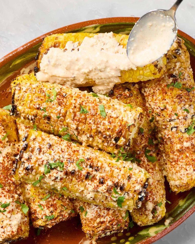 Spoon Over Grilled Corn With Cheese